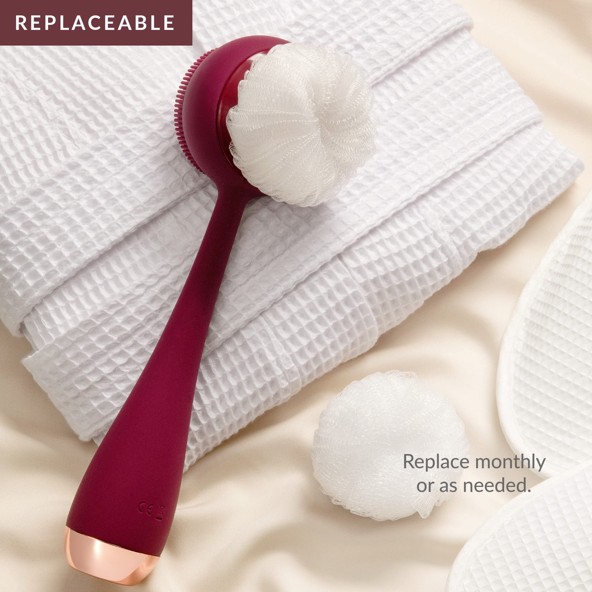 PMD silverscrub Silver-Infused Loofah Replacements - Berry, 2 ct.